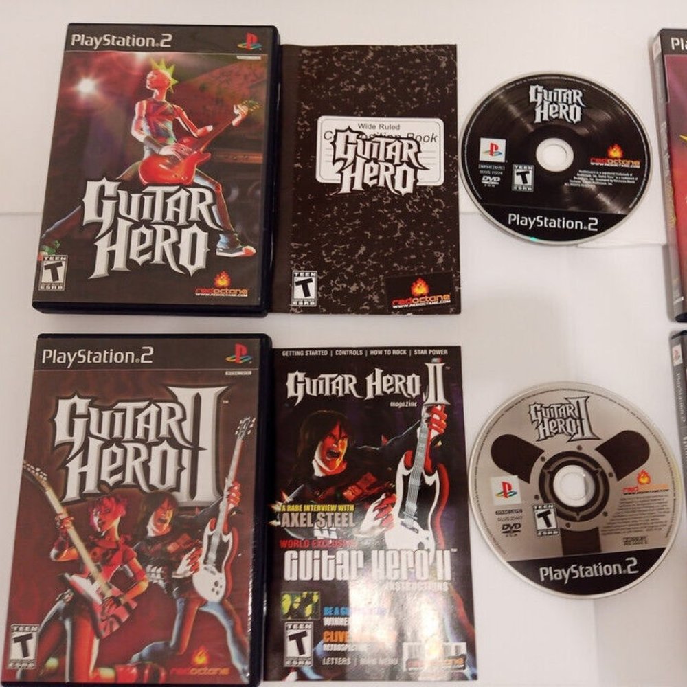 PS2 Kramer Striker Guitar Hero Wireless Bundle Dongle 4 Games Playstation 2 - Picture 6 of 15